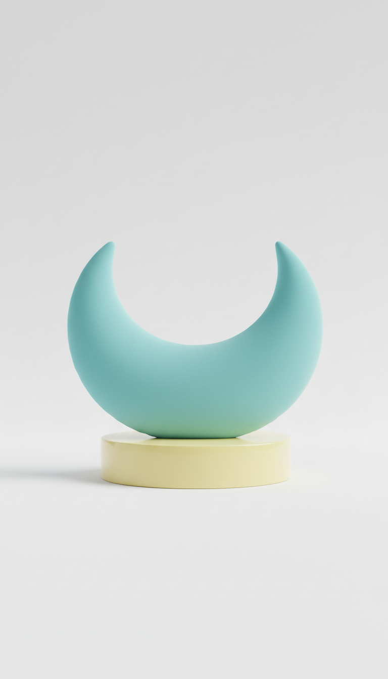 Aqua Charm Crescent pillow